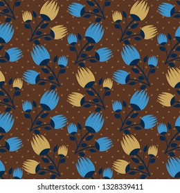 seamless vector illustration background with decorative flowers