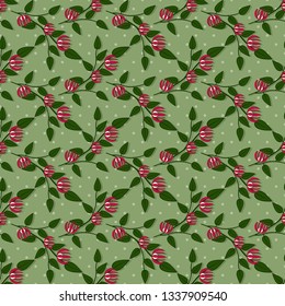 seamless vector illustration background with decorative branches, flowers
