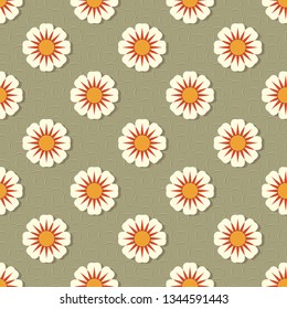 seamless vector illustration background with decorative flowers