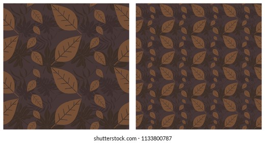 Seamless vector illustration background with leaves pattern.