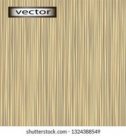 Seamless vector illustration background texture of a thin, straight yellow, brown old straw, dry cane vertical grass