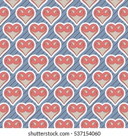 Seamless vector illustration background Valentine's Day. Decorative heart