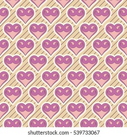 Seamless vector illustration background Valentine's Day. Decorative heart