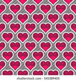 Seamless vector illustration background Valentine's Day. Decorative heart