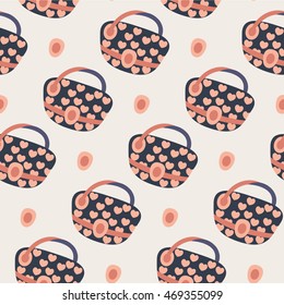 Seamless vector illustration with bags, seamless pattern, vector background