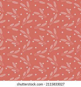 A seamless vector illustration of the beautiful red background with leaves for wallpapers