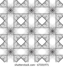Seamless vector illustration of the black lines on a white background