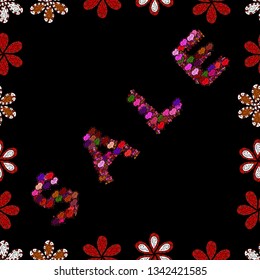 Seamless. Vector illustration. Illustration in black, red and white colors. Special Offer Sale Paper Tag, Banner, Poster or Flyer design on black, red and white background, Creative.