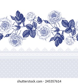 Seamless vector illustration. Black roses on white background. Design for paper, textile, fabric, web, packaging.