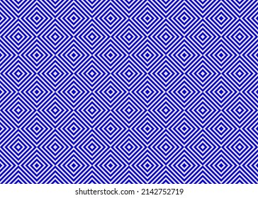 Ilustración vectorial de líneas cuadradas de diamante azul sobre fondo blanco.
