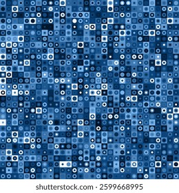 Seamless Vector Illustration Blue Pixelated Grid