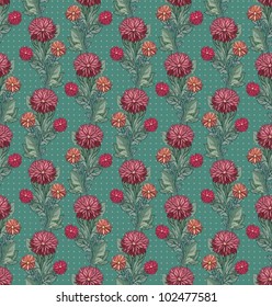 Seamless vector illustration. bright  floral chrysanthemum pattern