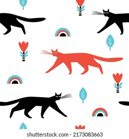 ilustración vectorial transparente con gatos
