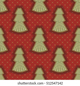 seamless vector illustration Christmas background. Abstract Christmas trees