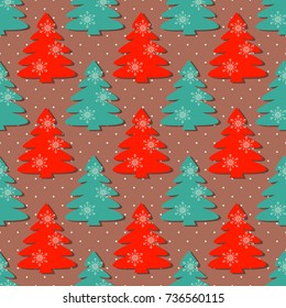seamless vector illustration with christmas trees