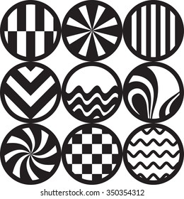 Seamless vector illustration. Circles with different patterns.