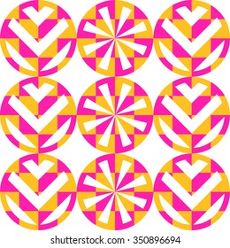 Seamless vector illustration. Circles with different patterns.