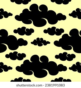 Seamless vector illustration with cloud on Blue background