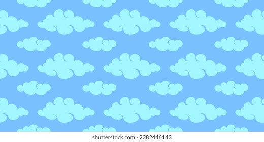 Seamless vector illustration with cloud on Blue background