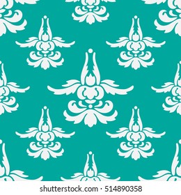 Seamless vector illustration. Conceptual floral ornament.  Stylized lotus pose -Padmasana. 