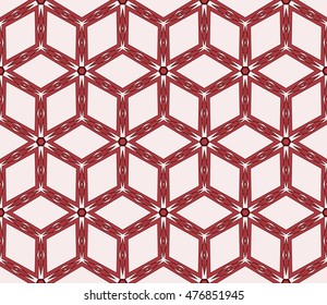 Seamless vector illustration with cube. red color. For the design, printing, wallpaper.
