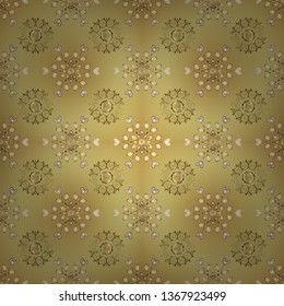 Seamless. Vector illustration. Cute Look. Illustration in neutral and yellow colors. In vintage style. Luxury Geometric Pattern.