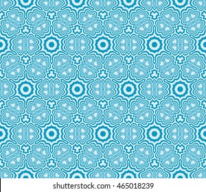 Seamless vector illustration depicting abstract transformations circles and ovals. For the design, printing, Wallpaper. Blue.