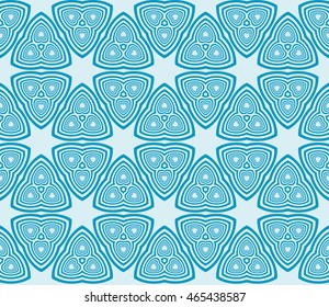 Seamless vector illustration depicting abstract transformations circles and ovals. For the design, printing, Wallpaper. Blue.