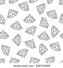 Ilustración vectorial de diamantes en fondo blanco.