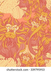 Seamless vector illustration of  fire monkey, symbol of 2016 on the Chinese calendar. Element for New Year's design. 
