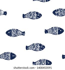 seamless vector illustration, fishes, white texture, marine life