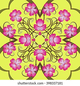 Seamless vector illustration. Flower pattern