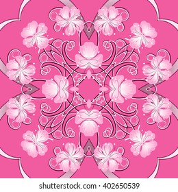 Seamless vector illustration. Flower pattern