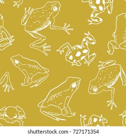 Seamless vector illustration of frogs