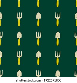 Ilustración vectorial sin problemas con herramientas de jardín.