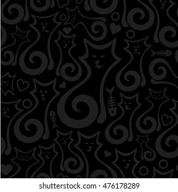 Seamless vector illustration with graphic lines element on black. Eps-8.