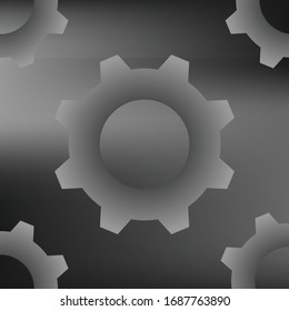 Seamless vector Illustration of grey gear on background for making texture or wallpaper