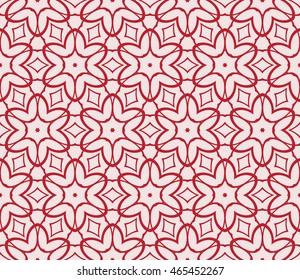 Seamless vector illustration with the image of abstract flowers. For the design of greeting cards backgrounds, interior design, textile industry. Pink color