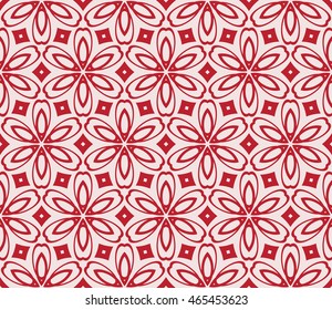 Seamless vector illustration with the image of abstract flowers. For the design of greeting cards backgrounds, interior design, textile industry. Pink color