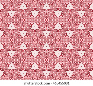 Seamless vector illustration with the image of abstract flowers. For the design of greeting cards backgrounds, interior design, textile industry. Pink color