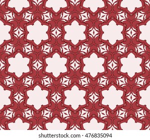 Seamless vector illustration with the image of abstract flowers. For the design of greeting cards backgrounds, interior design, textile industry. Pink color