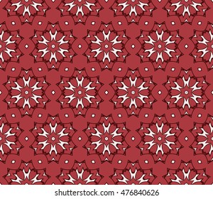 Seamless vector illustration with the image of abstract flowers. For the design of greeting cards backgrounds, interior design, textile industry. Pink color