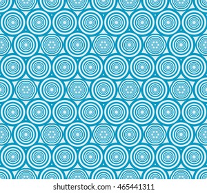 Seamless vector illustration with the image of concentric circles. For the design, printing. Blue.