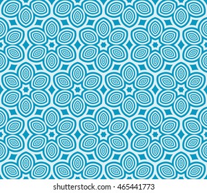Seamless vector illustration with the image of concentric circles. For the design, printing. Blue.
