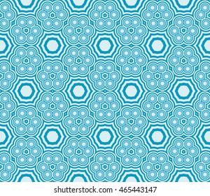 Seamless vector illustration with the image of concentric circles. For the design, printing. Blue.