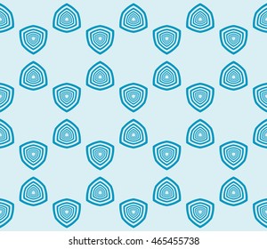 Seamless vector illustration with the image of a grid of different options transformed circles. For the design, printing, Wallpaper. Blue.