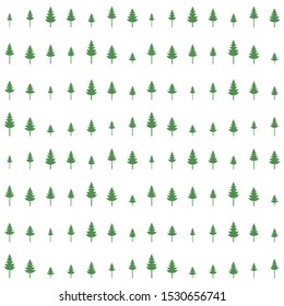 Seamless vector illustration. Minimalistic concept. Flat style pine trees. Pine forest. Abstract minimalism. Wavy pattern. Elements for design. Eco concept. Environmental protection. Isolate object 