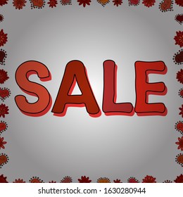 Seamless. Vector illustration. Illustration on red, white and orange colors. Summer sale banner background. Cute design for banner, flyer, invitation, poster, web site or greeting card.