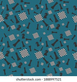 Seamless vector illustration on the theme of chess. Chessmen.