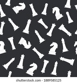Seamless vector illustration on the theme of chess. Chessmen.